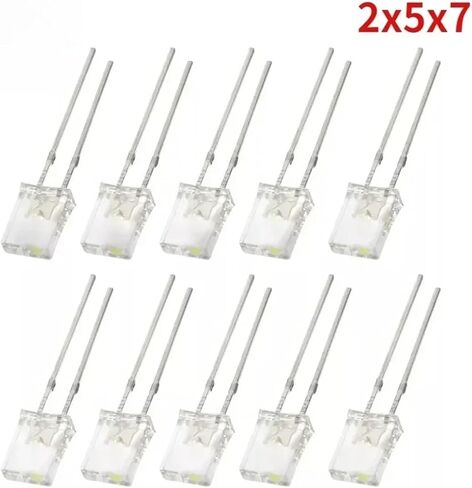 100 قطعة LED 2x5x7 مللي متر ديود عدة مربع LED شفاف صمام ثنائي باعث للضوء الأحمر لتقوم بها بنفسك الإلكترونية in Saudi Arabia