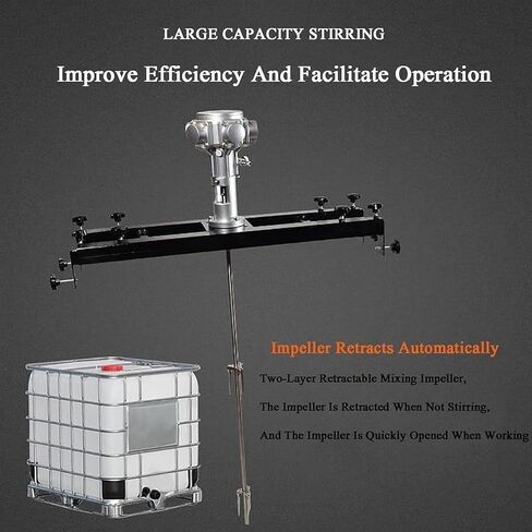 Pneumatic Agitator IBC Mount for IBC Tank, Paint Agitator, Paint Stirring Machine, Mixing Rod Length 90CM, Impeller Diameter 25cm/40cm, Folding Propeller, with Support Hanger, S400 in Saudi Arabia