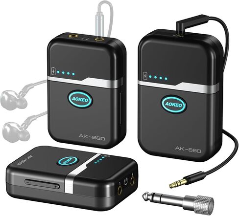 Aokeo Wireless in Ear Monitor System, 5.8G Stereo IEM System Low Latency in Kuwait
