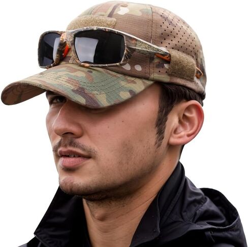 Men's Camo Baseball Cap - Sun Protection, Breathable Outdoor Hat for Fishing, Hiking, Camping, Hunting, Adjustable Beach Hat in Saudi Arabia