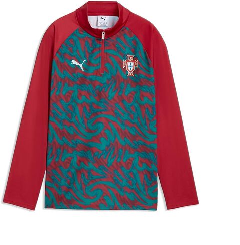 بلوزة FA Portugal Warm Up بسحاب 1/4 للأطفال من بوما in Saudi Arabia