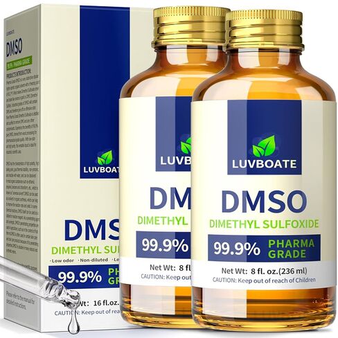 DMSO 99.9% درجة فارما، سائل نقي ثنائي ميثيل سلفوكسيد 16 أونصة سائلة في زجاجة زجاجية مع قطارة، غير مخفف، رائحة منخفضة in Kuwait