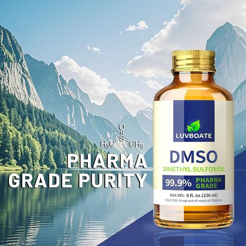 DMSO 99.9% درجة فارما، سائل نقي ثنائي ميثيل سلفوكسيد 16 أونصة سائلة في زجاجة زجاجية مع قطارة، غير مخفف، رائحة منخفضة in Kuwait
