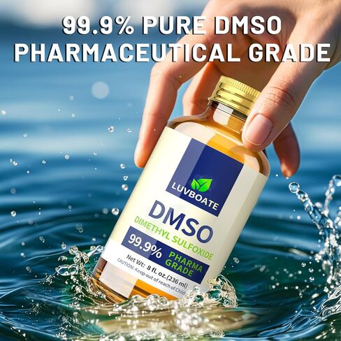 DMSO 99.9% درجة فارما، سائل نقي ثنائي ميثيل سلفوكسيد 16 أونصة سائلة في زجاجة زجاجية مع قطارة، غير مخفف، رائحة منخفضة in Kuwait