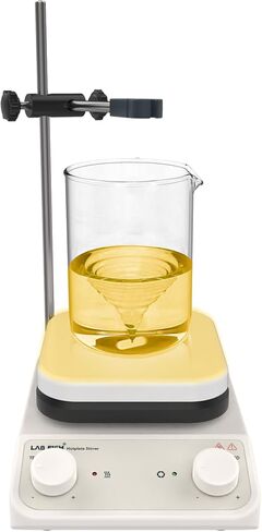 LAB FISH Magnetic Stirrer Hot Plate HS-6C 280°C/536°F, 5.2 inch Hotplate, Digital Magnetic Mixer, 200-1500 RPM, 3L Capacity, External Temp Probe & Stir Bar Included, 110V in Kuwait