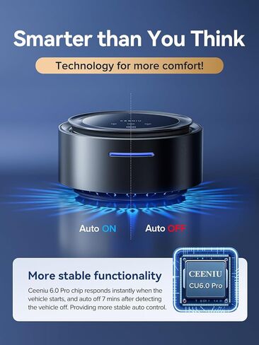Ceeniu Smart Car Air Formener ، 2025 Ultra Wide Angle Mist مع معطر السيارات الأزرق Aurora ، والتصميم المغناطيسي ، و Off/Off ، وبطارية مدمجة قوية ، ورائحة المحيط CF11 in Kuwait