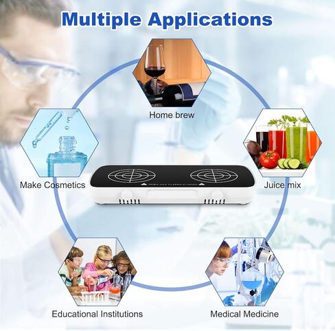 Mini Magnetic Stirrer with Stir Bar,2 Working Panel Lab Mixer,1L+1L Capacity,0-4000RPM Adjusat Speed in Kuwait