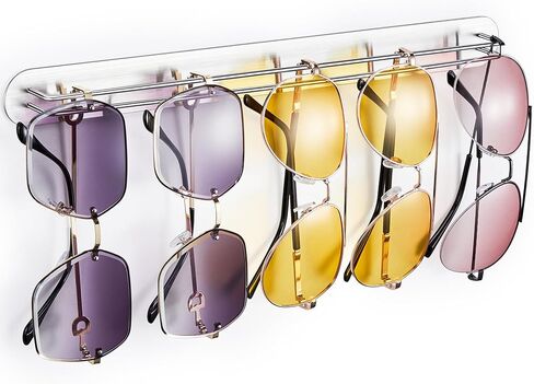 نظارة شمسية منظمة ، حامل نظارات مثبتة على الحائط ، حامل نظار لاصق لتخزين العديد من النظارات ، حامل شمسي من الفولاذ المقاوم للصدأ للجدار ، منظم النظارات للنساء والرجال in Kuwait