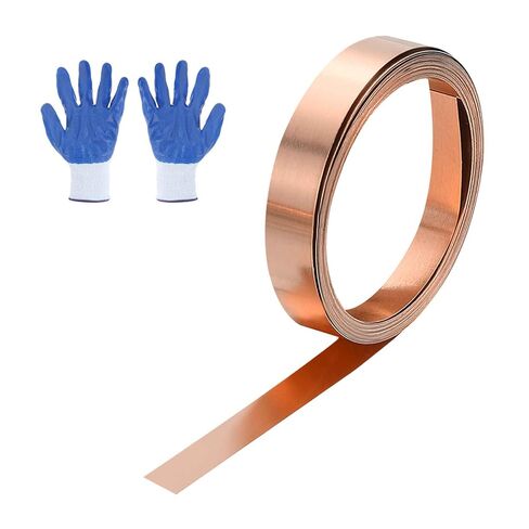 MECCANIXITY 3.28ft Copper Sheet Roll, 1000x100x0.06mm Pure Copper Strip Flashing Roll Metal Foil Plate with Gloves Waterproof for Roofing House Repair DIY Projects Jewelry Craft in Saudi Arabia