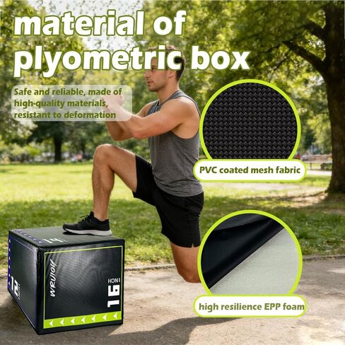 3-in-1 Exercise Box Jump Adjustable Heights Foam Box Jumps for Home Gym Step-Ups Training in Kuwait