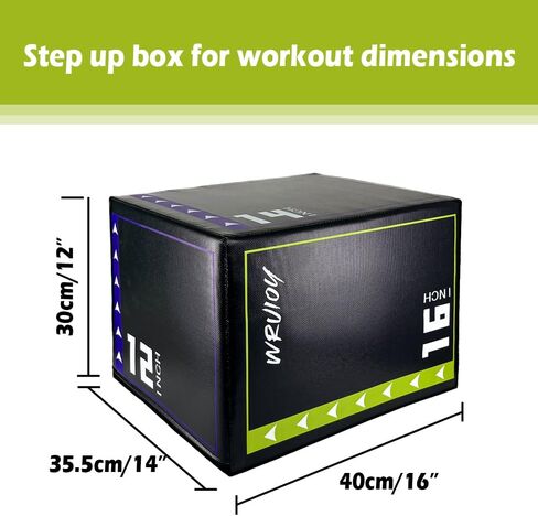 3-in-1 Exercise Box Jump Adjustable Heights Foam Box Jumps for Home Gym Step-Ups Training in Kuwait