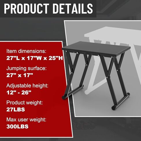صندوق Plyometric فولاذي قابل للتعديل من GanFindX، ستة إعدادات للارتفاع 30.48 سم - 66.04 سم من الفولاذ Plyo Box Home Gym Jump Trainer للياقة البدنية وتمارين الرشاقة والقدرة على التحمل وتدريبات القوة in Kuwait