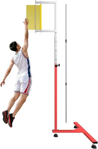 جهاز اختبار القفز العمودي القائم على الأرض، أداة قياس القفز العمودي بارتفاع قابل للتعديل من 5.6 إلى 11.8 قدم، عمود تدريب القفز العمودي مع ريشة لكرة السلة، وتدريب الكرة الطائرة in Kuwait