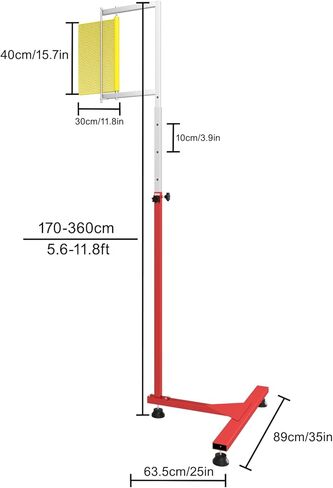 جهاز اختبار القفز العمودي القائم على الأرض، أداة قياس القفز العمودي بارتفاع قابل للتعديل من 5.6 إلى 11.8 قدم، عمود تدريب القفز العمودي مع ريشة لكرة السلة، وتدريب الكرة الطائرة in Kuwait