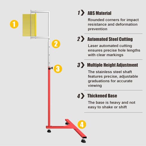 جهاز اختبار القفز العمودي القائم على الأرض، أداة قياس القفز العمودي بارتفاع قابل للتعديل من 5.6 إلى 11.8 قدم، عمود تدريب القفز العمودي مع ريشة لكرة السلة، وتدريب الكرة الطائرة in Kuwait