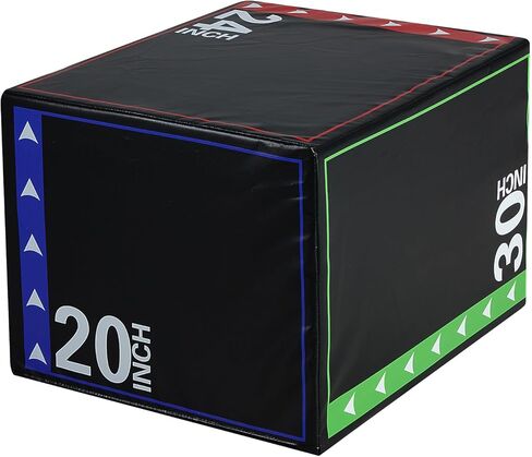 صندوق تمارين القفز Plyo 3 في 1 من OLIXIS، مدرب تمارين رياضية منزلي، صندوق قفز بليومتري مبطن متعدد الاستخدامات للتكييف وتدريبات القوة in Kuwait