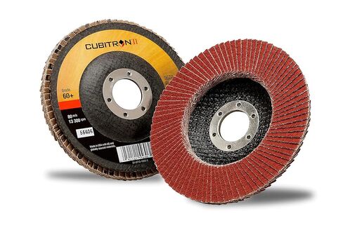 3M Cubitron II Flap Disc 967A, 40+, T27, 4-1/2 in x 7/8 in, Pack of 1, Medium Pressure Applications, Light Deburring, Scale Removal, Oxide Removal, Surface Prep in Saudi Arabia