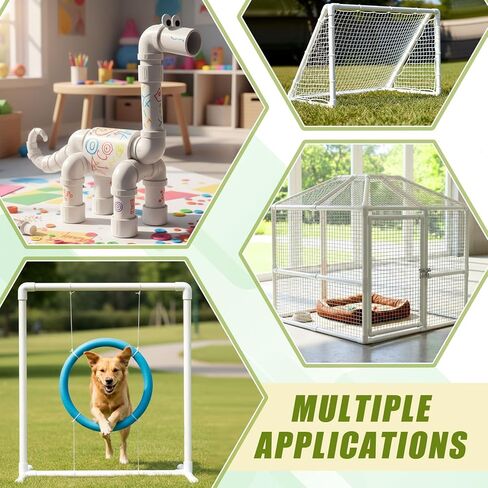 6 قطع من الأنابيب البلاستيكية مقاس 2 بوصة بطول 16.7 بوصة من أنابيب PVC الصناعية Sch40 باللون الأبيض للمنزل والحديقة والدفيئة والمزرعة وورش العمل ودرجة الأثاث (2 بوصة × 16.7 بوصة طول) in Kuwait