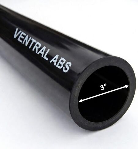 VENTRAL Schedule 40 ABS Drain Pipe 3 Inch (3.5 OD), Black, Cut Lengths for DWV Plumbing Sewer Waste Vent (18 Inches Long) in Kuwait