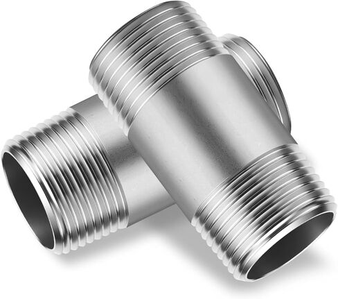 1/2"x6" 304 Stainless Steel Pipe, 1/2" NPTx 1/2" NPT Male Threaded Nipple, SCH40 Heavy Duty Pre-Cut Steel Pipe for Plumbing Gas, Hydraulic, and Industrial Applications(6", 6 Piece) in Saudi Arabia
