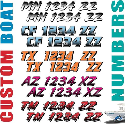 Custom Boat Registration Numbers & Letters / 2 Sets/Vinyl Marine Hull ID Stickers X2 GR in Saudi Arabia