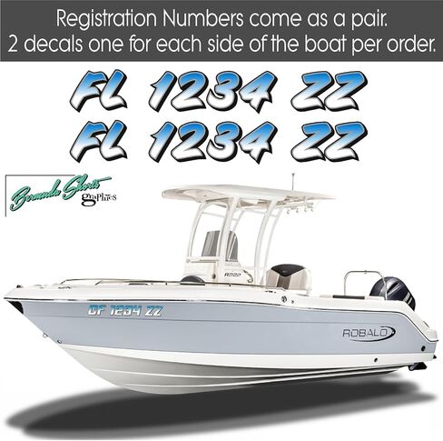 Custom Boat Registration Numbers & Letters / 2 Sets/Vinyl Marine Hull ID Stickers X2 GR in Saudi Arabia