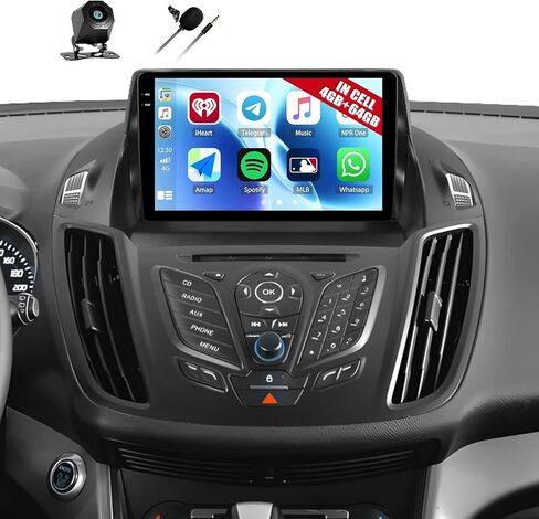 2+64GB Car Stereo Radio with Wireless CarPlay Android Auto for 2014 2015 2016 2017 Ford Escape Radio, 9" Android 13 Head Unit Touch Screen Car Radio with HiFi GPS WiFi Bluetooth FM AHD Backup Camera in Kuwait