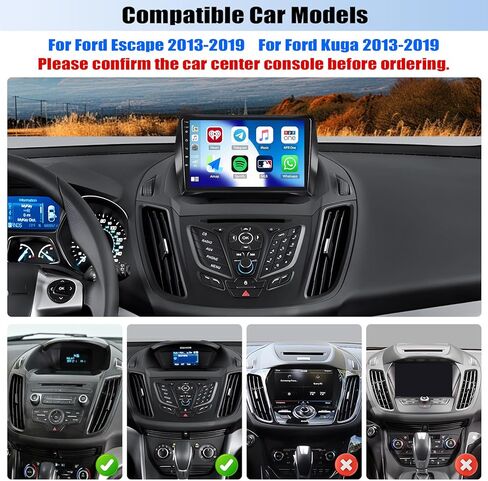 2+64GB Car Stereo Radio with Wireless CarPlay Android Auto for 2014 2015 2016 2017 Ford Escape Radio, 9" Android 13 Head Unit Touch Screen Car Radio with HiFi GPS WiFi Bluetooth FM AHD Backup Camera in Kuwait