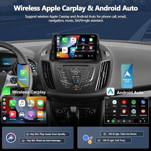2+64GB Car Stereo Radio with Wireless CarPlay Android Auto for 2014 2015 2016 2017 Ford Escape Radio, 9" Android 13 Head Unit Touch Screen Car Radio with HiFi GPS WiFi Bluetooth FM AHD Backup Camera in Kuwait