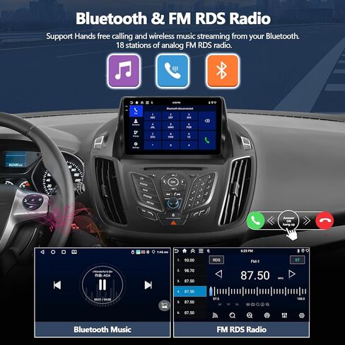 2+64GB Car Stereo Radio with Wireless CarPlay Android Auto for 2014 2015 2016 2017 Ford Escape Radio, 9" Android 13 Head Unit Touch Screen Car Radio with HiFi GPS WiFi Bluetooth FM AHD Backup Camera in Kuwait