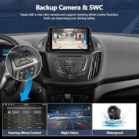 2+64GB Car Stereo Radio with Wireless CarPlay Android Auto for 2014 2015 2016 2017 Ford Escape Radio, 9" Android 13 Head Unit Touch Screen Car Radio with HiFi GPS WiFi Bluetooth FM AHD Backup Camera in Kuwait