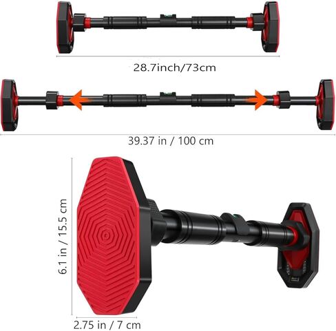 Adjustable Doorway Pull Up Bar for Home Gym - No Drilling Required, Portable Strength Training Bar with Comfortable Grip for Upper Body Workout - Fits Most Door Frames in Kuwait