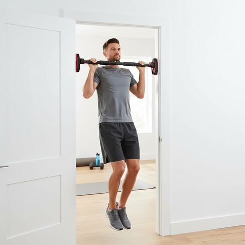 Adjustable Doorway Pull Up Bar for Home Gym - No Drilling Required, Portable Strength Training Bar with Comfortable Grip for Upper Body Workout - Fits Most Door Frames in Kuwait