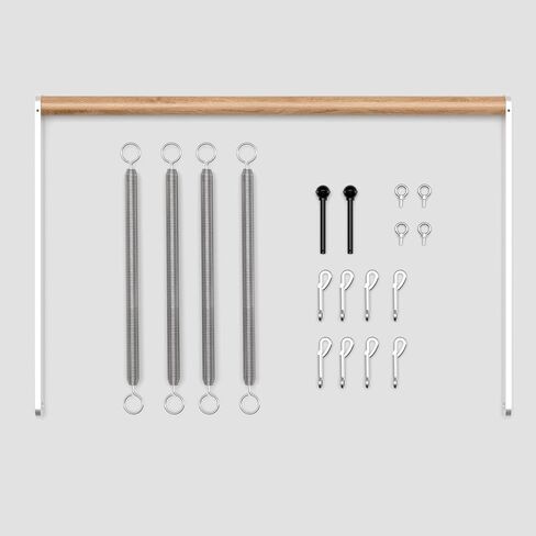 سويديش لادر برو، قضيب كشك خشبي مع شريط دفع من خلاله، شريط غمس قابل للتعديل للبالغين والأطفال، حزمة الملحقات، الربيع، للمنزل والمدرسة والعلاج الطبيعي والجمباز in Kuwait