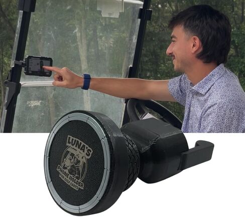 Luna's V2.5 Phone Holder Magnetic Golf Cart Mount, 110lb-Rated Magnetic Mount to Steel Bar on Golf Carts, Ball Joint Neck, GPS View Compatible, Anti-Rattle Designed for Phone Safety in Saudi Arabia