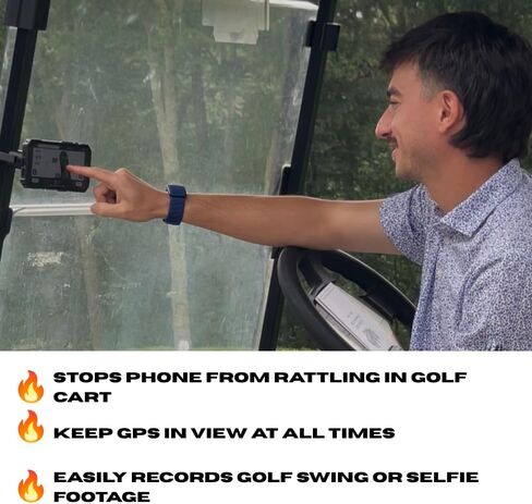 Luna's V2.5 Phone Holder Magnetic Golf Cart Mount, 110lb-Rated Magnetic Mount to Steel Bar on Golf Carts, Ball Joint Neck, GPS View Compatible, Anti-Rattle Designed for Phone Safety in Saudi Arabia