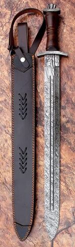 Custom Hand Forged Damascus Steel Swiss Dagger Sword Viking Gladius Double Edge Sword Gladiator Blood Grooved Sword in Saudi Arabia