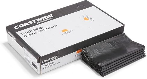 Coastwide Professional 40-45 Gallon Trash Bag, 40" x 48", Low Density, 1.5 mil, Black, 50 Bags/Box in Kuwait