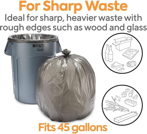 Coastwide Professional 40-45 Gallon Trash Bag, 40" x 48", Low Density, 1.5 mil, Black, 50 Bags/Box in Kuwait