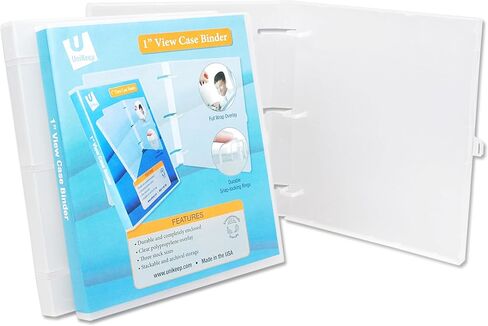 UniKeep 3 Ring Case View Binder with Overlay - 1.0 Inches (Clear)-3 Pack in Kuwait