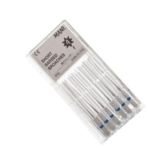 Mani 1500 Short Barbed Endodontic Dental Broaches #1 XXXF 6/Pk in Kuwait