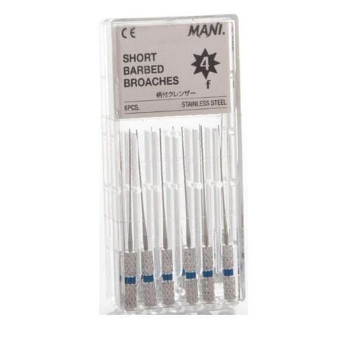 Mani 1500 Short Barbed Endodontic Dental Broaches #1 XXXF 6/Pk in Kuwait