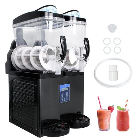 Commercial Slushy Machine, 30L (Dual 15L Tanks), Stainless Steel - Margarita Frozen Drink/Maker for Restaurants, Bars, Cafes in Saudi Arabia
