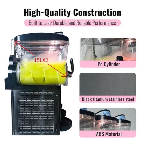 Commercial Slushy Machine, 30L (Dual 15L Tanks), Stainless Steel - Margarita Frozen Drink/Maker for Restaurants, Bars, Cafes in Saudi Arabia