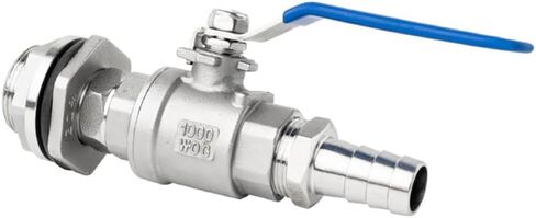 1PCS 13 14 15 16mm hose barb 1/2" 3/4" 1" 304 stainless steel bulkhead ball valve switch water tank beer keg RO(1",STRAIGHT_13MM BARB) in Saudi Arabia