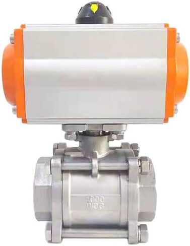 1PCS DN100 three-piece high platform pneumatic ball valve stainless steel 4" Q611F-16P double acting cylinder in Saudi Arabia
