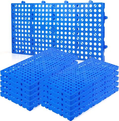 10 Pcs Plastic Pallets for Basement Storage 11. 81 x 11. 81 x 1. 18 Inch Lightweight Moisture-Proof Floor Waterproof Storage Grid Pad Grid Ventilation Pallet for Garage Supermarket Outdoor in Kuwait