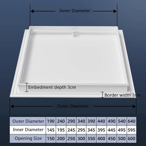 Secure Aluminum Access Panel with Lock - Insulated Floor Trap for Walls & Ceilings, Ideal for Attics, Hospitals, Schools & Hotels - Durable Inspection Hatch Solution in Kuwait