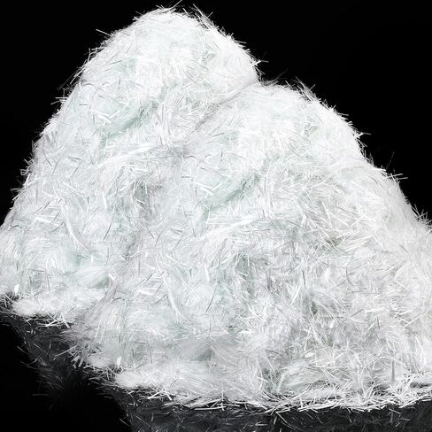 Frienda 6.6 Lb Fiberglass for Concrete Cement Mortar Mix Reinforcement Anti Seepage Anti Cracking Glass Fibers Concrete White Fiber Glass for Concrete Building Walls Garden Floor, 0.75 Inches/ 19 mm in Kuwait