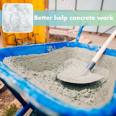 Frienda 6.6 Lb Fiberglass for Concrete Cement Mortar Mix Reinforcement Anti Seepage Anti Cracking Glass Fibers Concrete White Fiber Glass for Concrete Building Walls Garden Floor, 0.75 Inches/ 19 mm in Kuwait